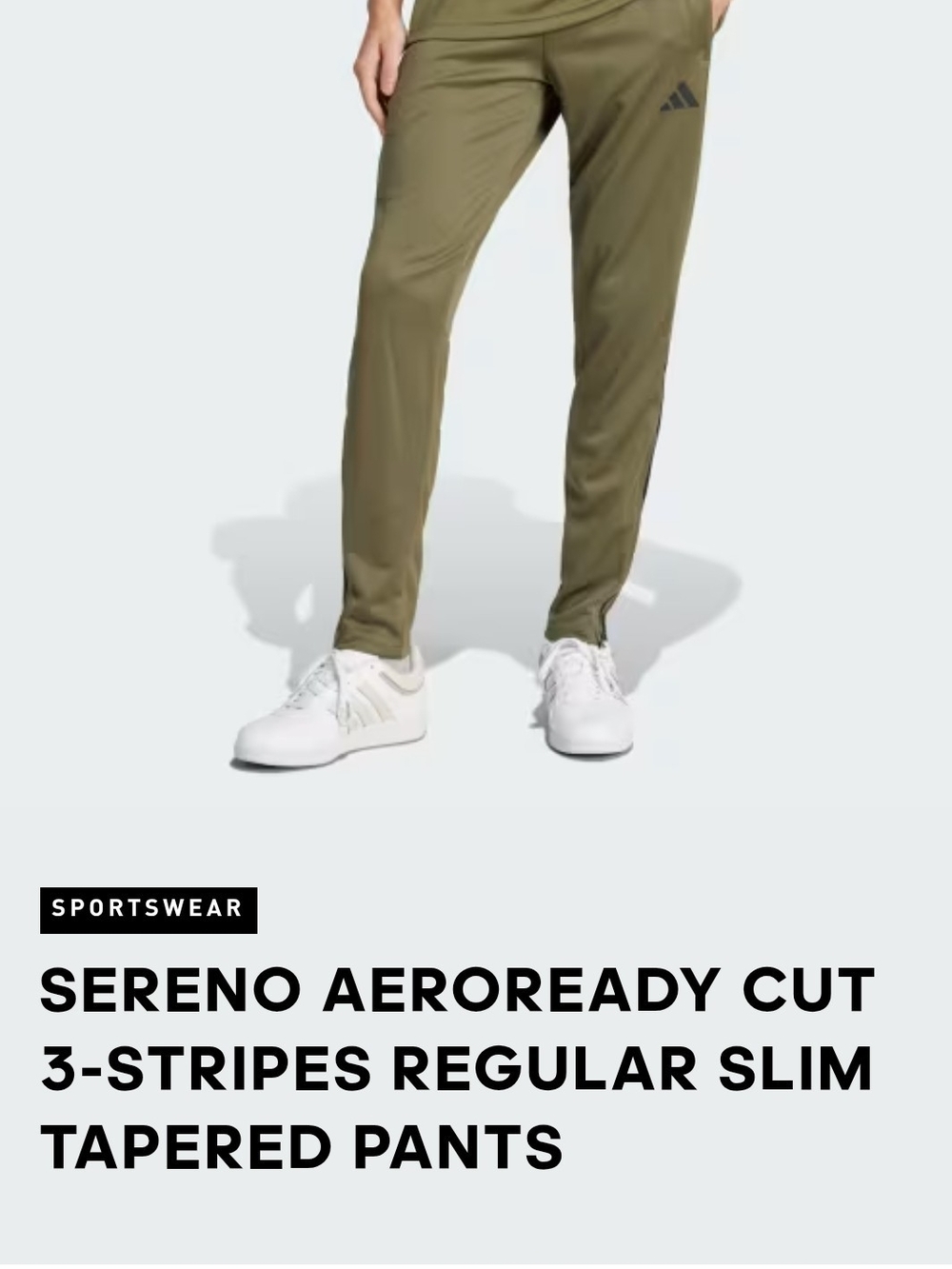Adidas Sereno Aeroready Olive Slim Tapered Pants